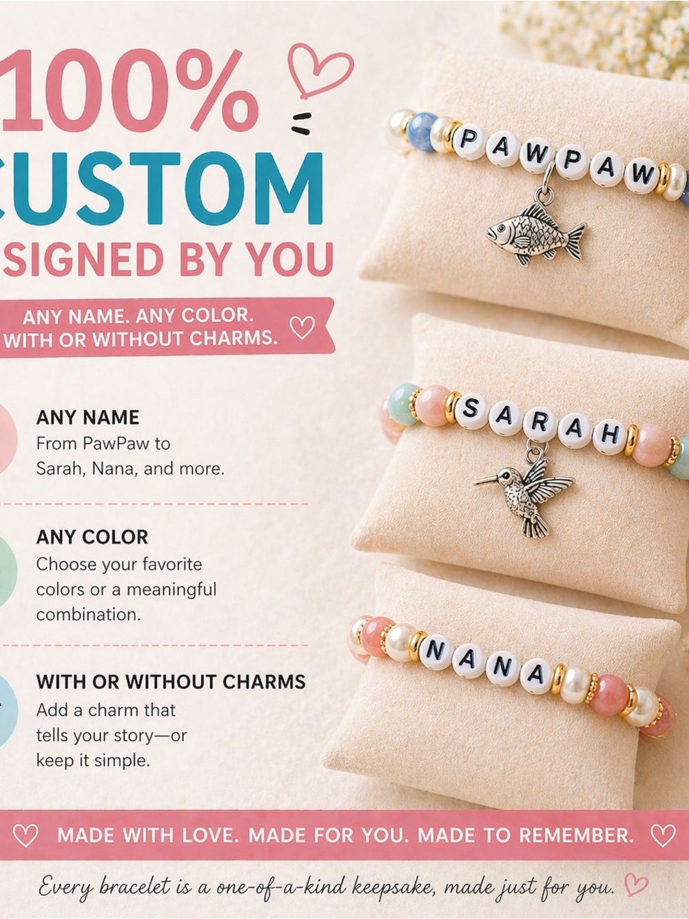Handmade Mommy & Me Bracelet Set | Matching Family Bracelets